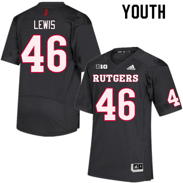 Youth #46 Kareem Lewis Rutgers Scarlet Knights College Football Jerseys Stitched Sale-Black
